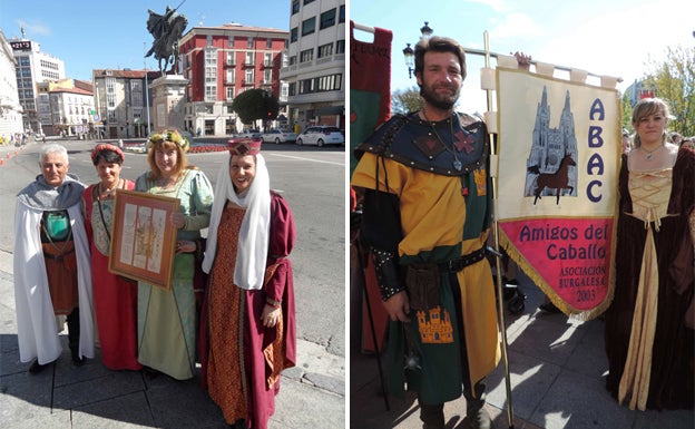 A la izquierda, la Asociación Vivar Cuna del Cid ganadora en 2013 y a su lado, Asociación Burgalesa Amigos del Caballo vencedora en 2012. 