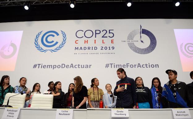 Los jóvenes, con Greta Thunberg al centro, reclaman acciones reales en la COP25