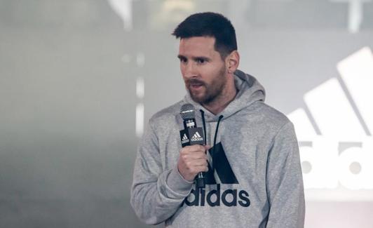 Leo Messi, durante el acto de presentación de un nuevo modelo de botas. 