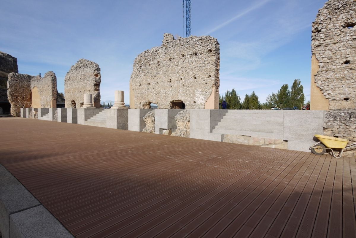 Fotos: Obras de rehabilitación del teatro romano de Clunia