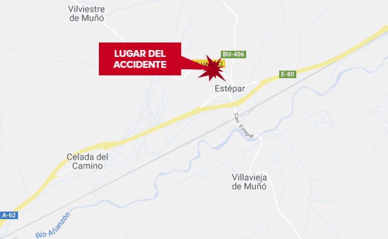 El accidente ha tenido lugar cerca de la población burgalesa de Estépar. 