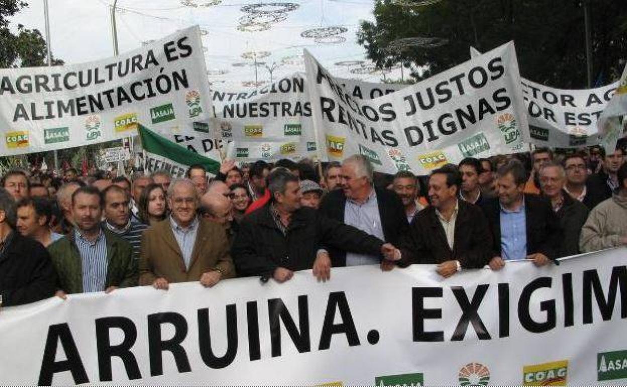 Un momento de la gran manifestación de agricultores el 20 de noviembre de 2019 en Madrid