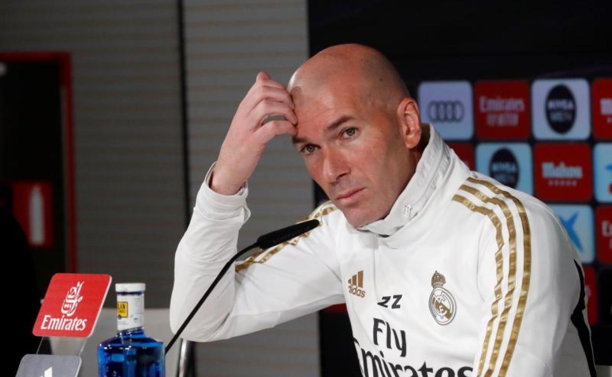 Zinedine Zidane, durante su rueda de prensa previa al Valladolid-Real Madrid.