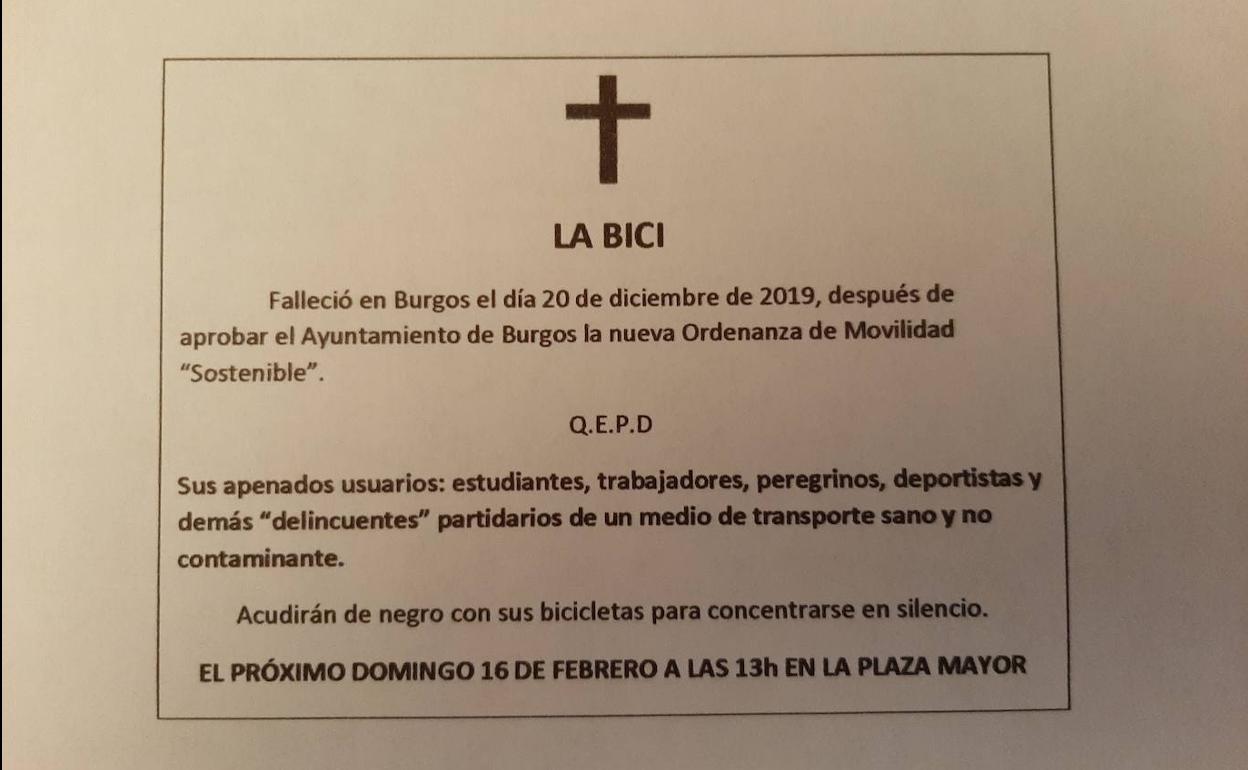 Funeral por la bici en Burgos