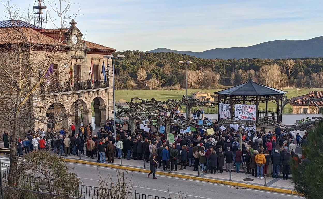 Última protesta sanitaria celebrada en Quintanar de la Sierra. 