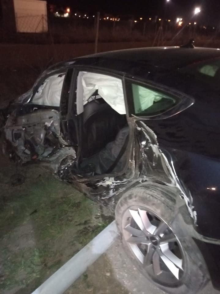 Estado en el que quedó el coche implicado en el accidente de Aranda.