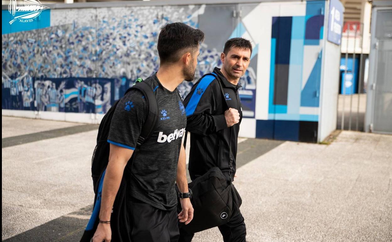 Garitano, antes de iniciar el viaje a Leganés.