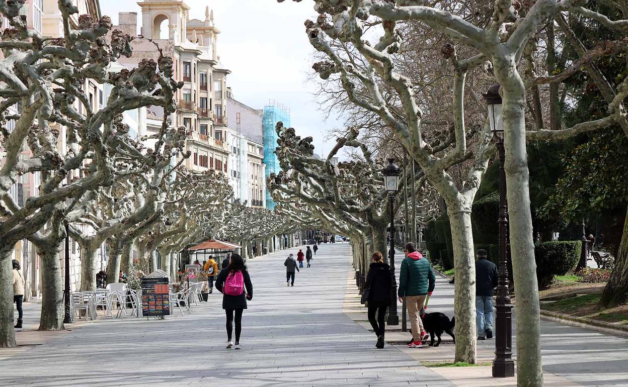 El centro de Burgos el primer día de cuarentena. 