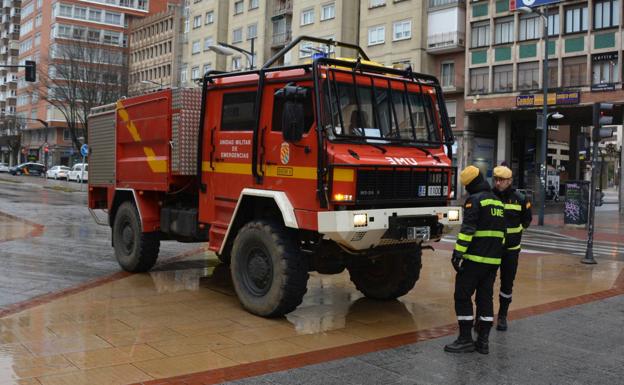 La Unidad Militar de Emergencias se despliega en Burgos para labores de desinfección y saneamiento