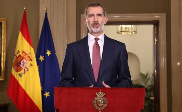 Felipe VI se dirige a los españoles.