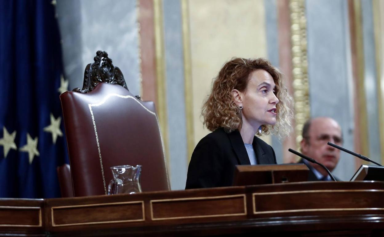 Meritxell Batet, durante la última sesión del Congreso de los Diputados.