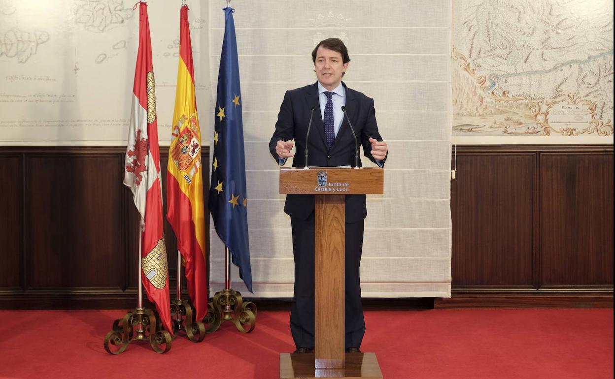 Alfonso Fernández Mañueco, durante una comparecencia anterior. 