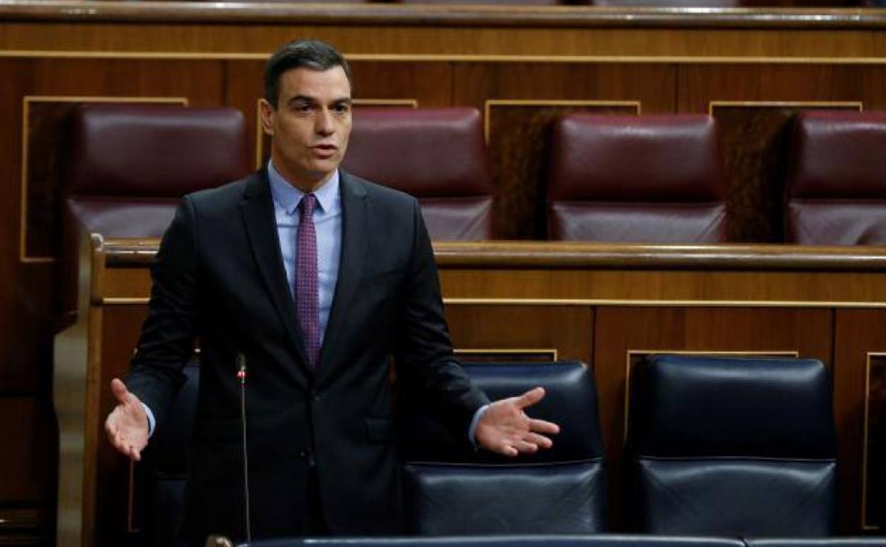 Pedro Sánchez, durante la sesión de control al Gobierno el pasado 29 de abril.