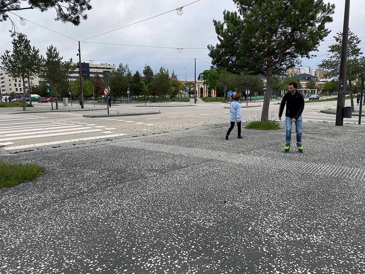 Un corredor a primera hora en Aranda de Duero.