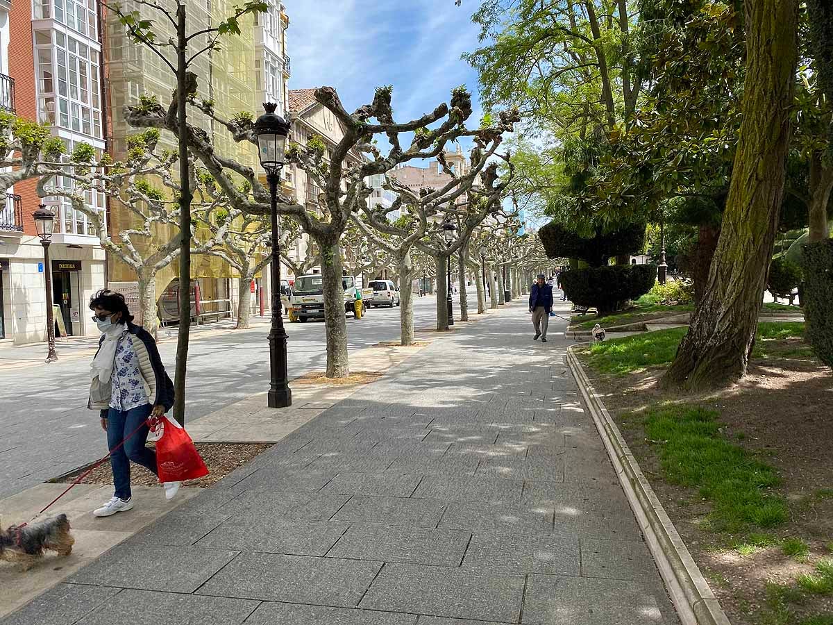 Desescalada Fotos: Un martes soleado en Burgos para pasear y salir a comprar