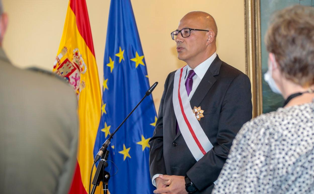 Ángel Olivares, durante el acto. 