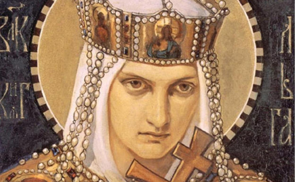 Santa Olga de Kiev, en una pintura de Nikolái Bruni.