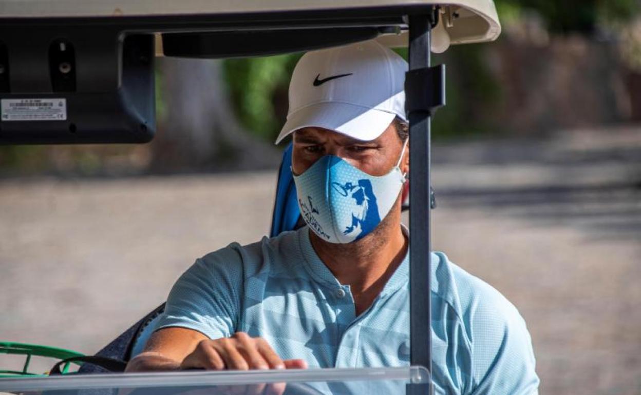 Rafa Nadal, durante el Campeonato de Baleares de golf.