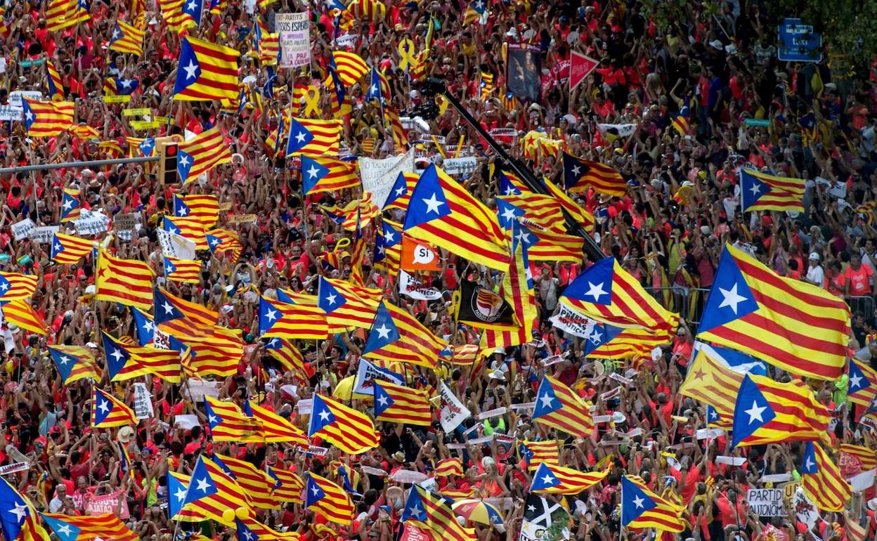 Manifestación de la DIada de 2018 en Barcelona.