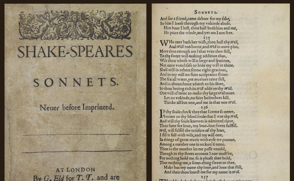 Imagen de un libro de sonetos de Shakespeare. 