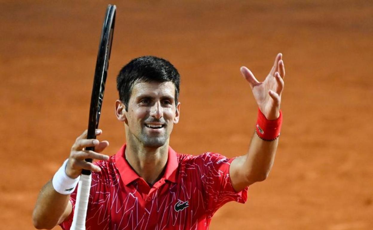 Novak Djokovic, tras derrotar a Diego Schwarzman en Roma. 