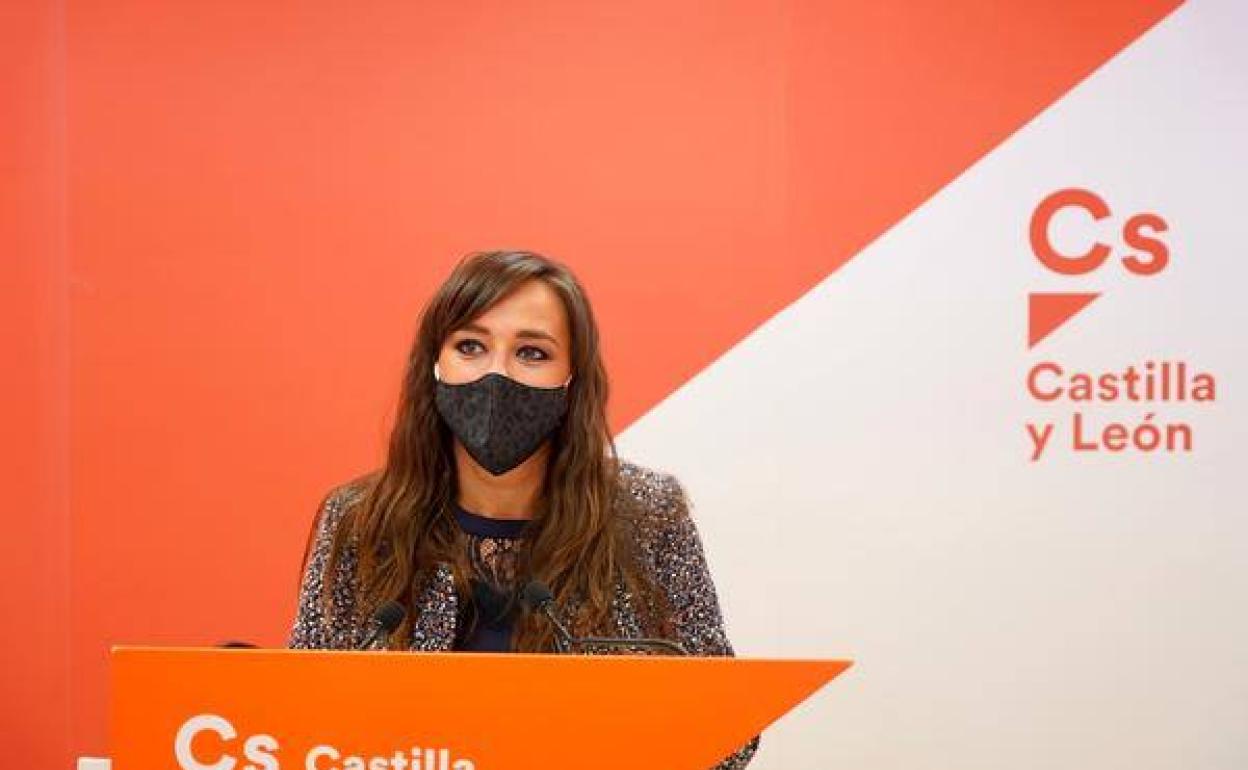 La nueva coordinadora de Ciudadanos en Castilla y León, Gemma Villarroel, en rueda de prensa.