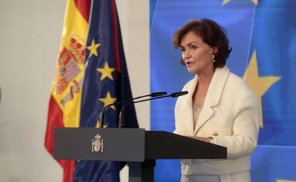 La vicepresidenta primera del Gobierno Carmen Calvo. 