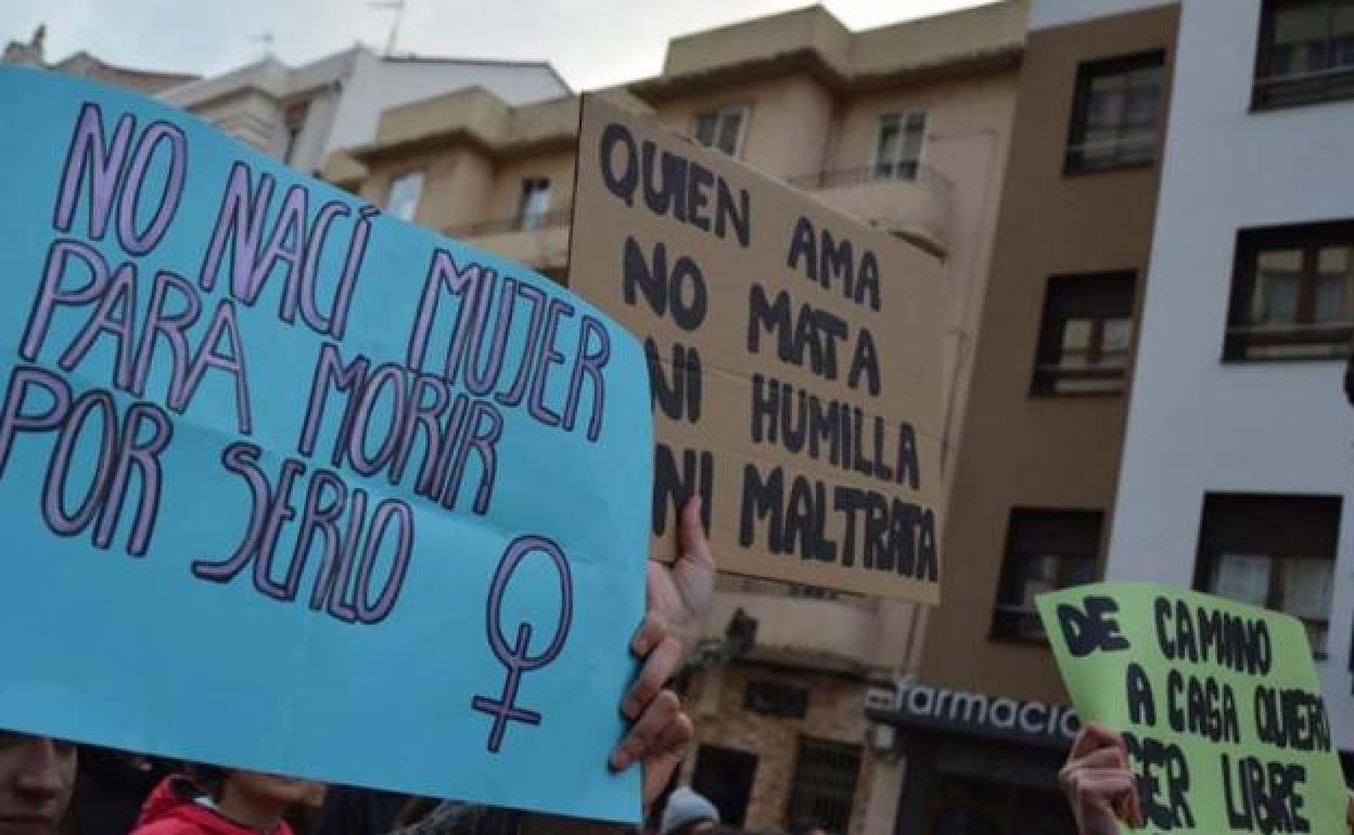 Manifestación por las calles de Burgos en contra de la violencia de género. 