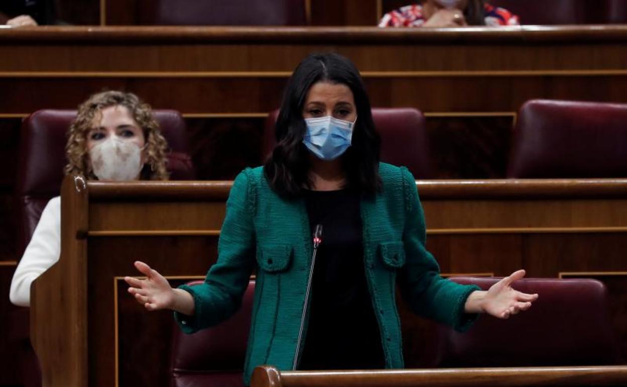 Inés Arrimadas, este jueves en el Congreso. 