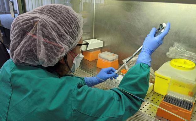 Investigadora trabajando en un laboratorio.