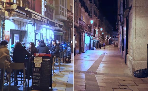 Las calles de Burgos se vacían con el cierre de la hostelería