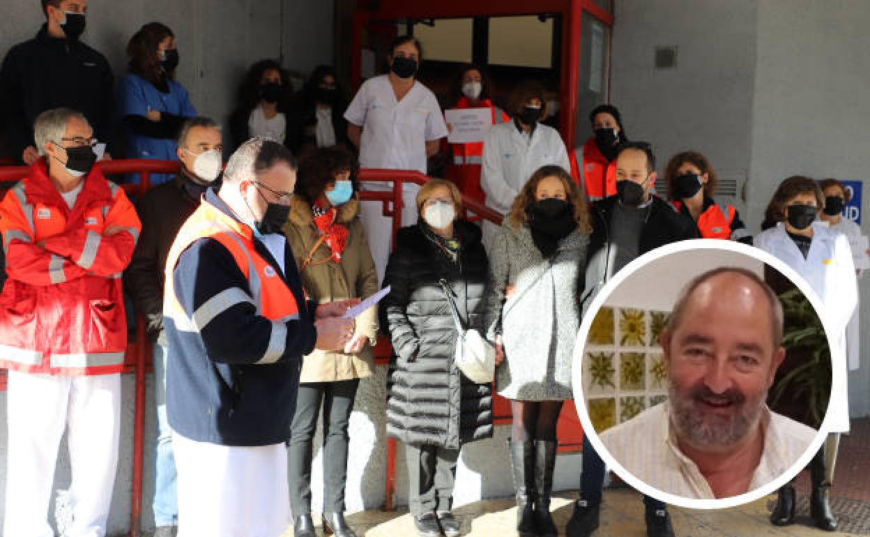 Homenaje en el centro de salud Los Comuneros. A la derecha, Félix Pinedo.