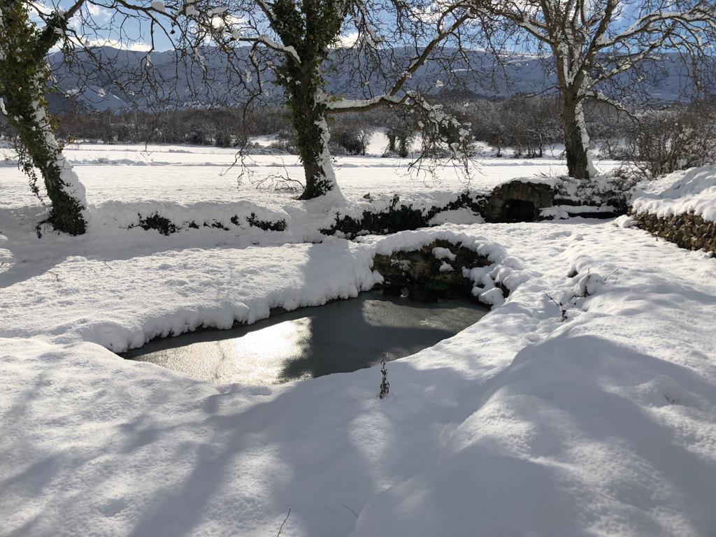 La nieve está dejando estampas espectaculares en la provincia, como esta de Extramiana. 