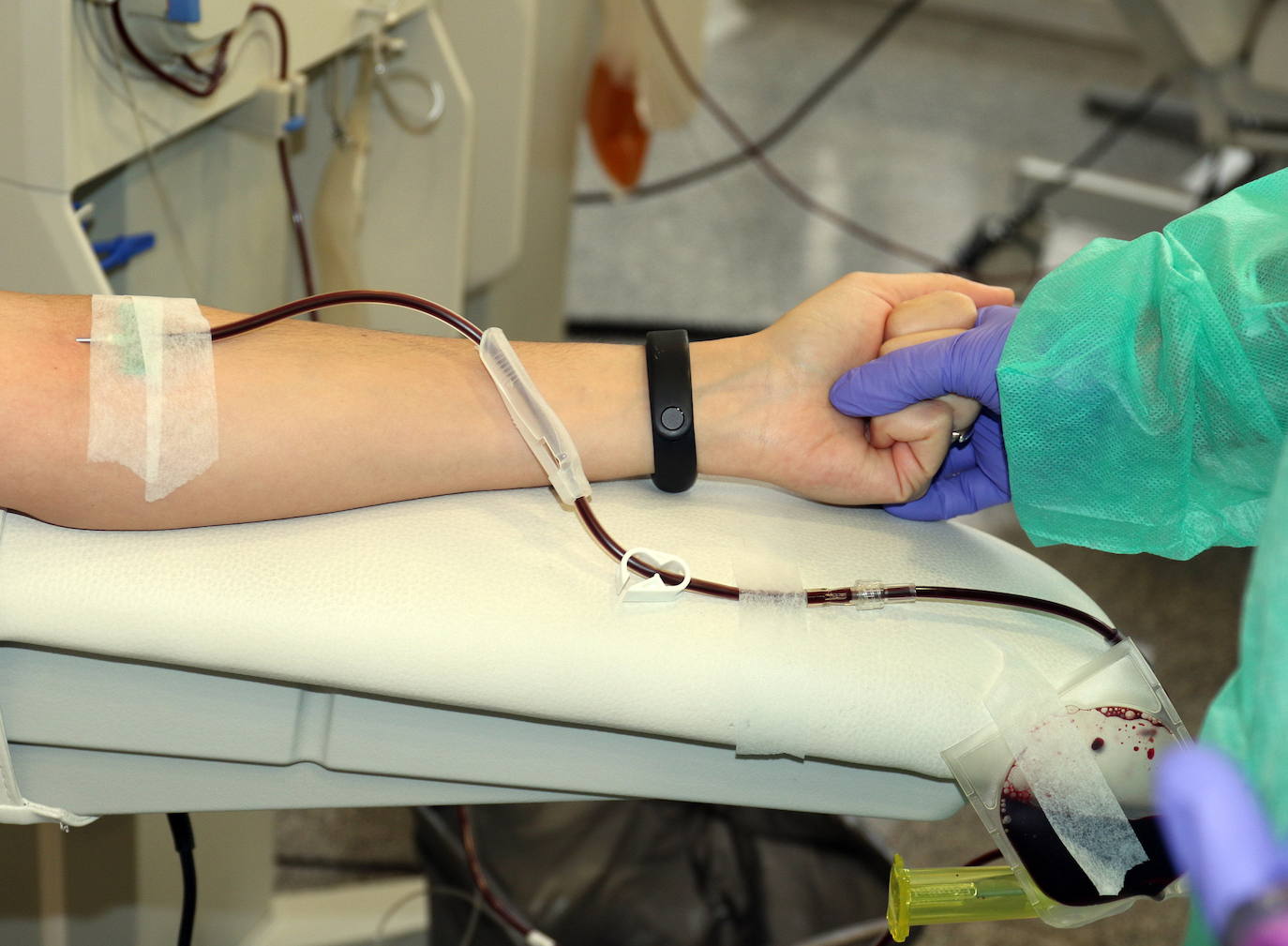 Donación de plasma en el Centro de Hemoterapia y Hemodonación de Valladolid. 