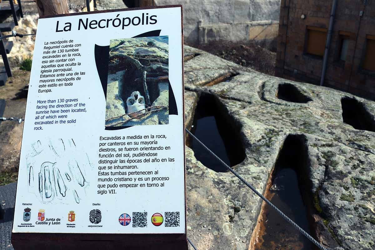 La necrópolis de Regumiel era la gran olvidad del Alto Arlanza pero estos trabajos la están poniendo en valor. Las infografías aportan mayor prestigio a un espacio que pretende ser un lugar de turismo de calidad. 