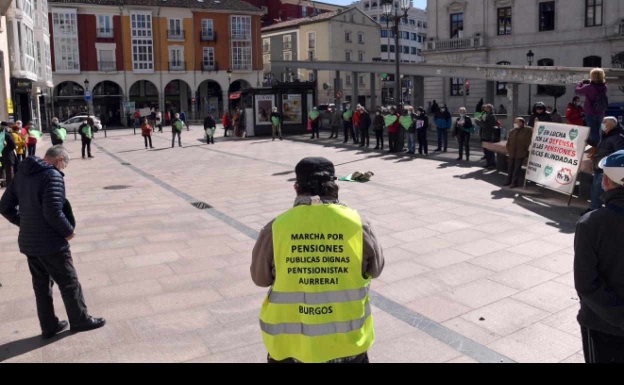 Concentración en Burgos de la Coordinadora de Pensionistas. 