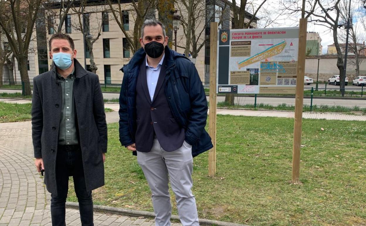 Josué Temiño y Leví Moreno en la inauguración del circuito en La Quinta. 