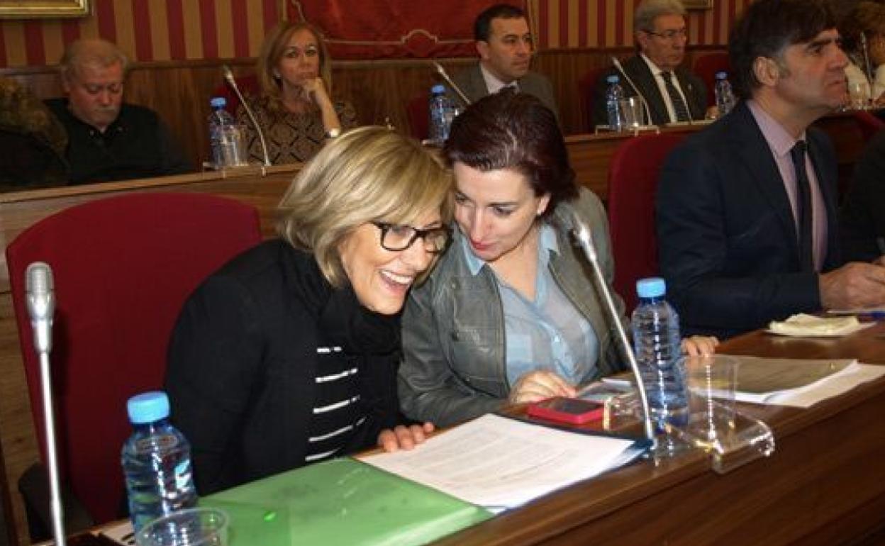 Dolores Calleja durante un Pleno del Ayuntamiento de Burgos. 