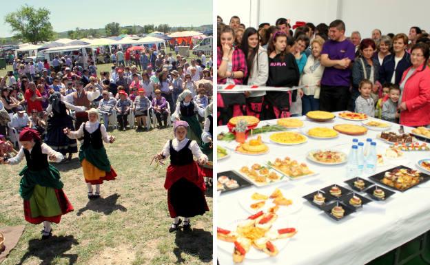 Niños y adultos bailan la jota en honor de San Gregorio y Concurso Gastronómico de Tortilla de Patatas de las fiestas de San Gregorio de Baltanás.