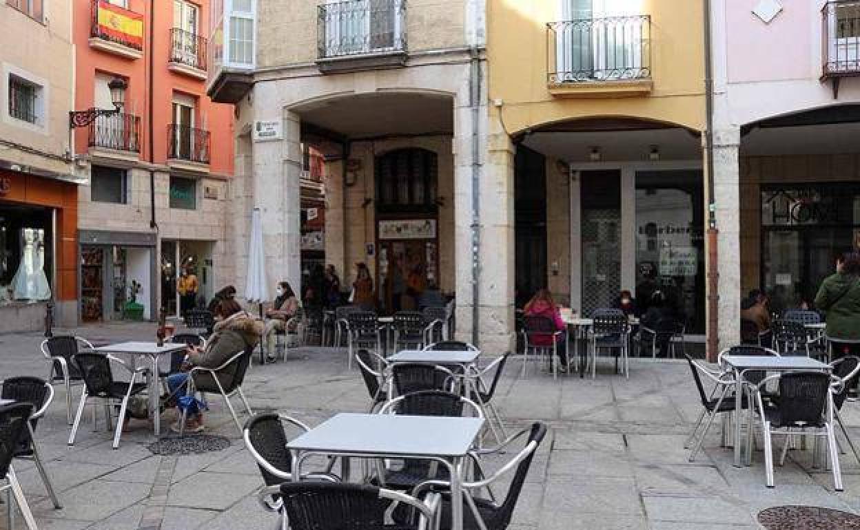 Terraza del centro de Burgos. 