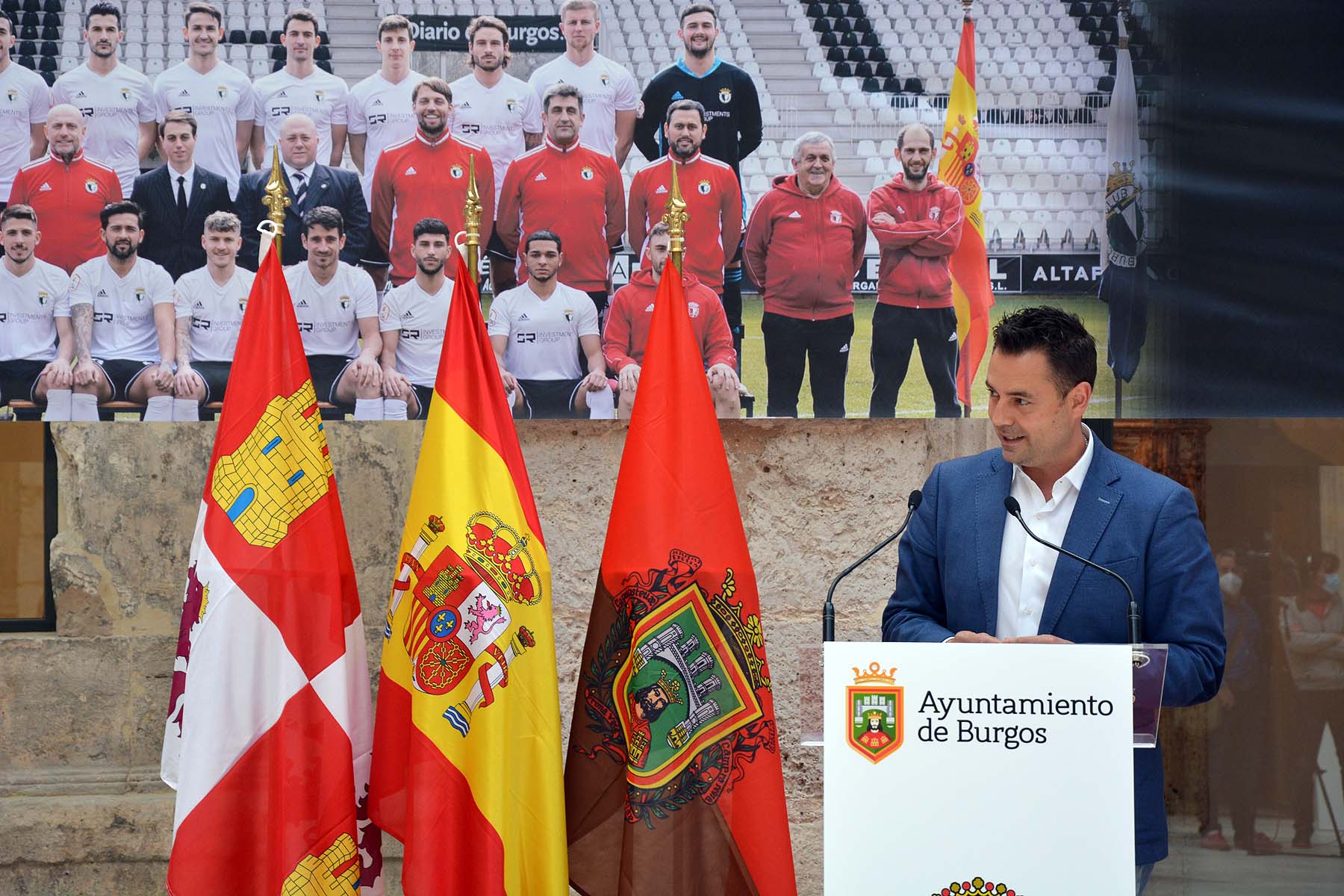 Fotos: El Ayuntamiento da alas al Burgos CF en su lucha por el play off