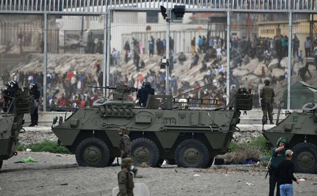 Ejército, Guardia Civil y Policía blindan Ceuta