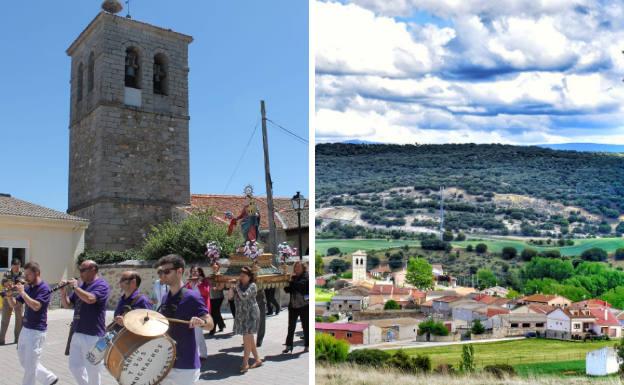 Procesión en honor a Santa Bárbara y panorámica del pueblo.