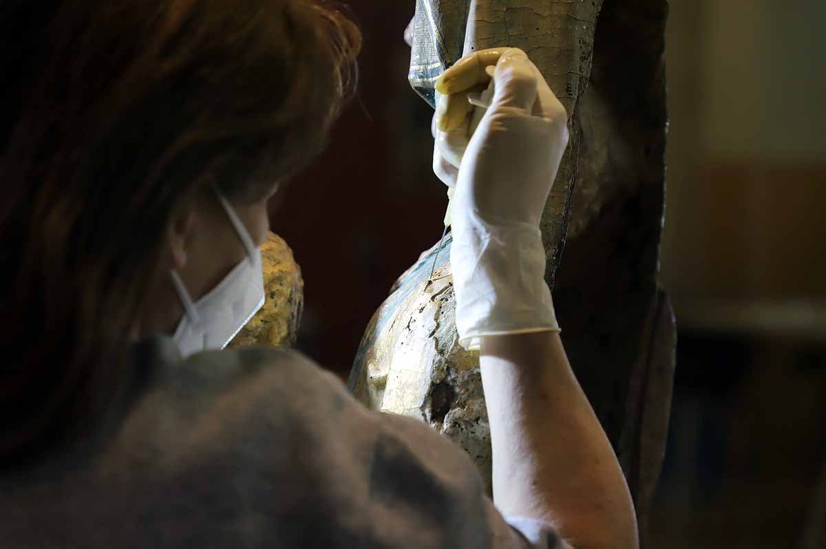 Trabajos en una obra en el taller. 