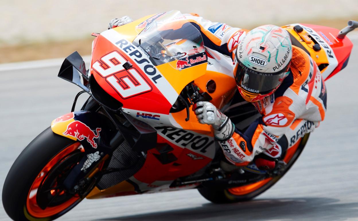 La Honda de Marc Márquez, durante la carrera del Gran Premio de Cataluña.