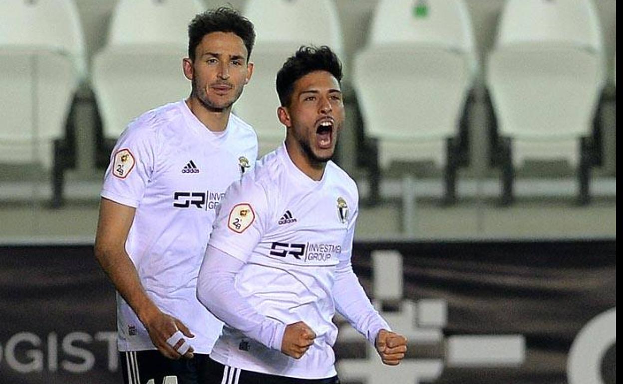 Javi Gómez celebrando el gol que anotó frente al Numancia. 