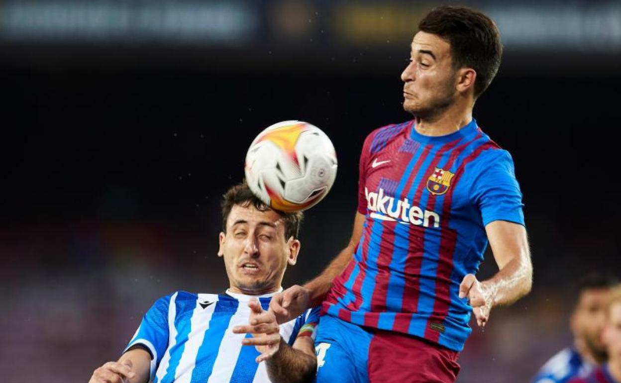 Eric García, durante el partido ante la Real Sociedad. 