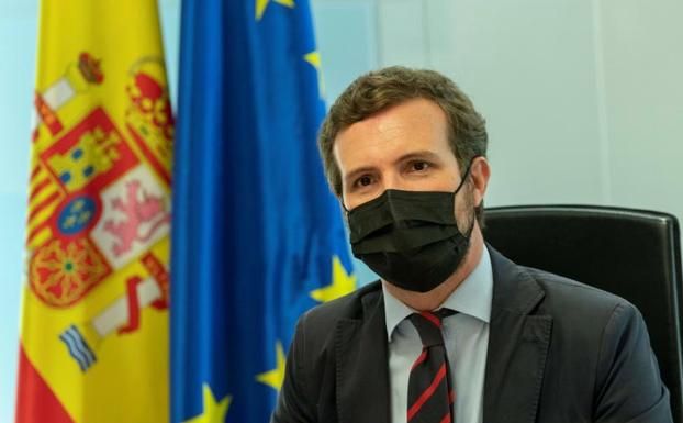 Pablo Casado, durante la reunión del comité de dirección del Partido Popular.