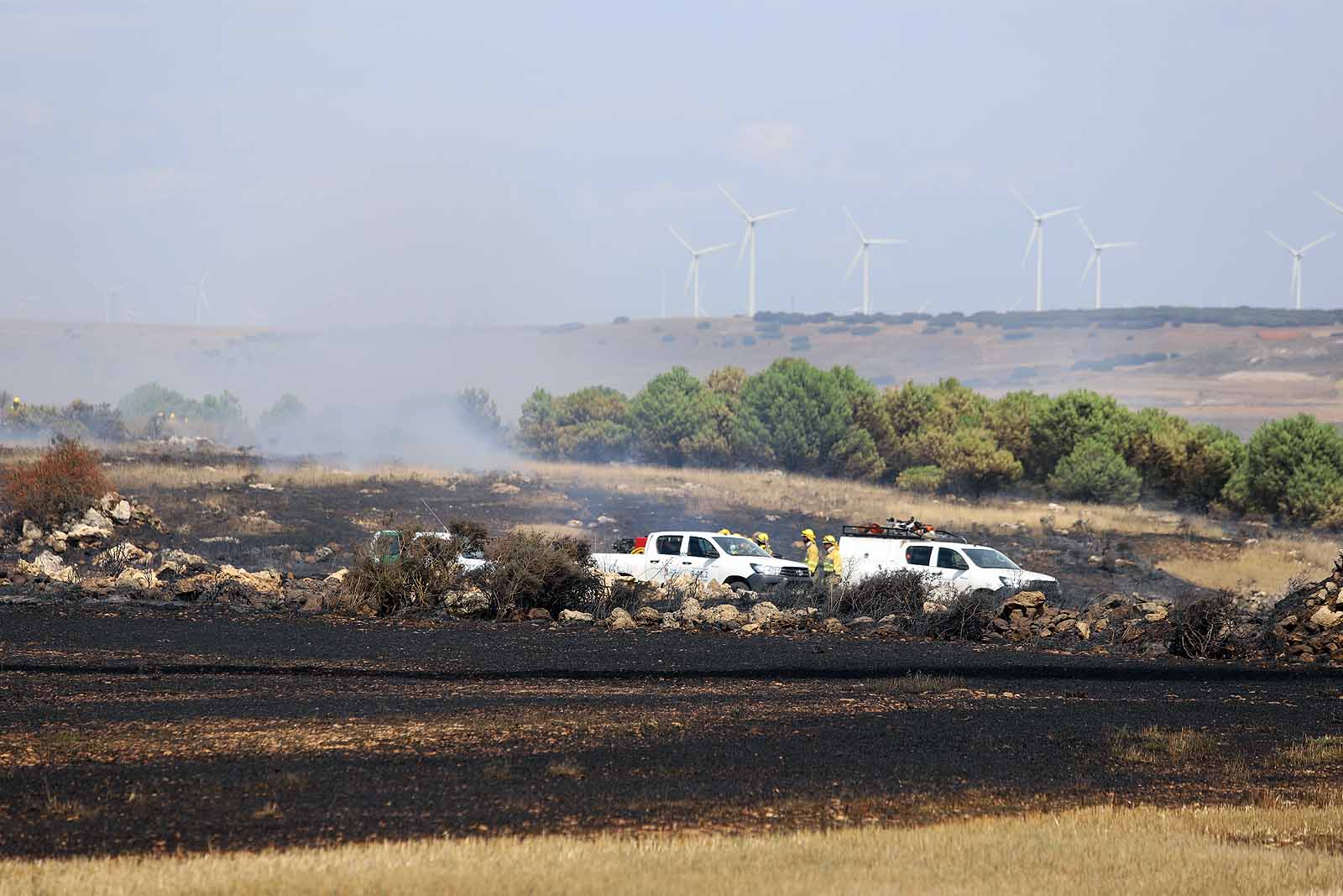 Fotos: Incendio en el parque eólico de Valle de Santibáñez