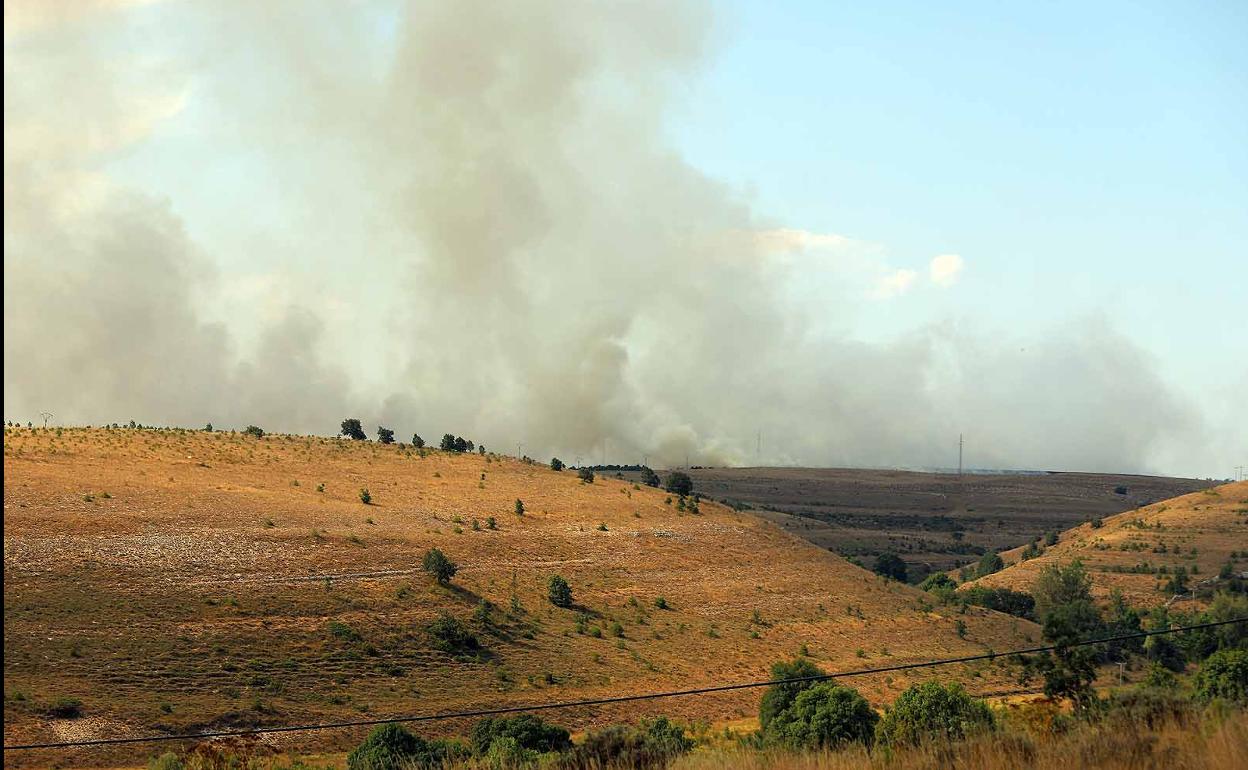 Imagen del incendio de Páramo de Masa.